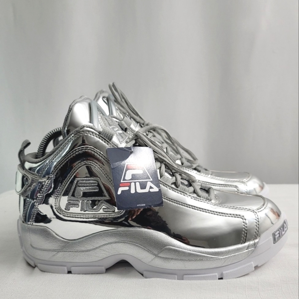 Fila Mens Size 10 Grant Hill 2 Mettalic Silver sneakers. - Picture 3 of 12